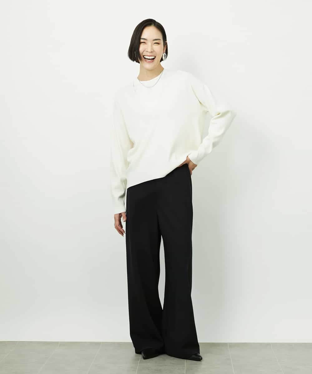 FMLDD02220 MICHEL KLEIN(ミッシェルクラン) [リラックスボトム]シームレスワイドパンツ ベージュ