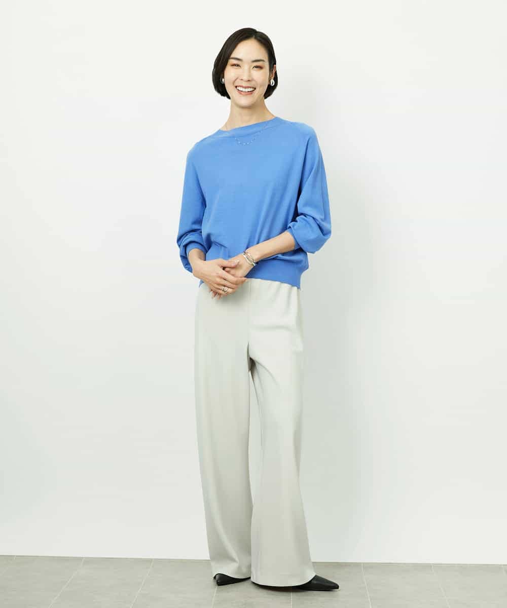 FMLDD02220 MICHEL KLEIN(ミッシェルクラン) [リラックスボトム]シームレスワイドパンツ ベージュ