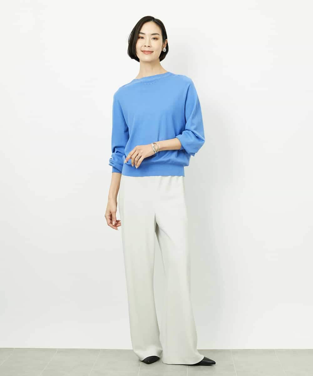 FMLDD02220 MICHEL KLEIN(ミッシェルクラン) [リラックスボトム]シームレスワイドパンツ ベージュ