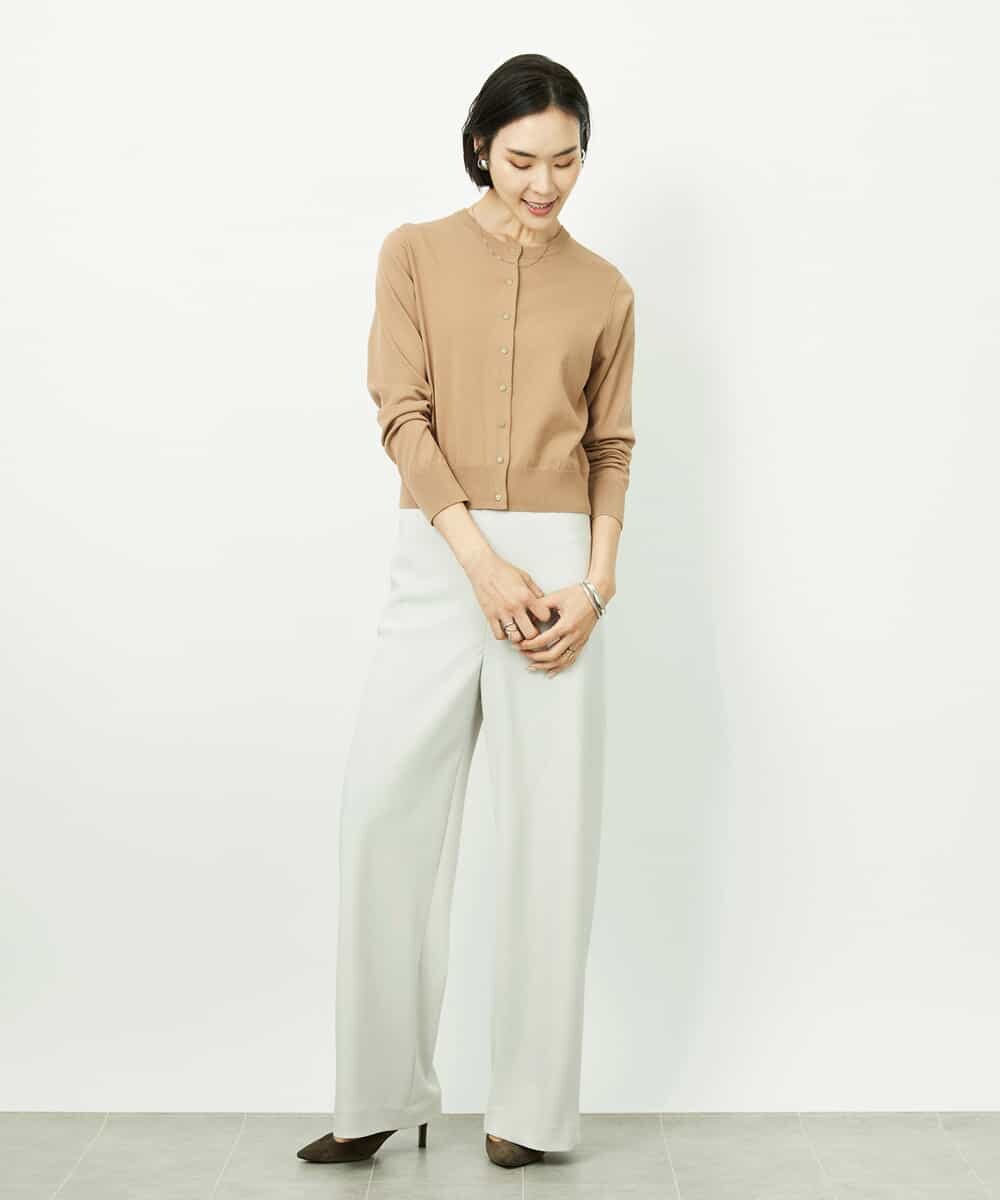 FMLDD02220 MICHEL KLEIN(ミッシェルクラン) [リラックスボトム]シームレスワイドパンツ ベージュ