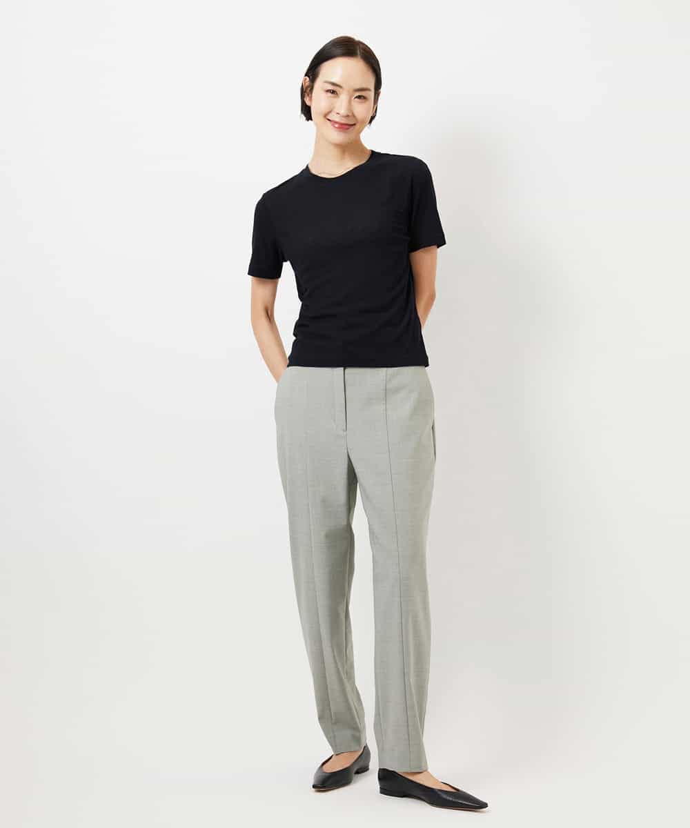 FMLDD10270 MICHEL KLEIN(ミッシェルクラン) [2WAYストレッチ]テーパードパンツ ライトグレー