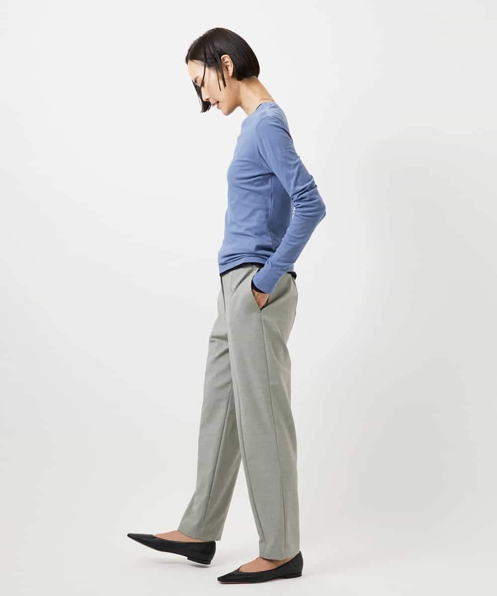 FMLDD10270 MICHEL KLEIN(ミッシェルクラン) [2WAYストレッチ]テーパードパンツ ライトグレー
