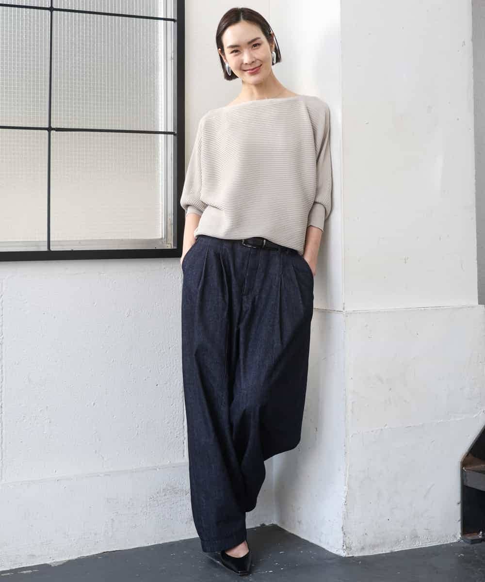 FMLGD01450 MICHEL KLEIN(ミッシェルクラン) [セットアップ対応]デニムバレルパンツ ネイビー
