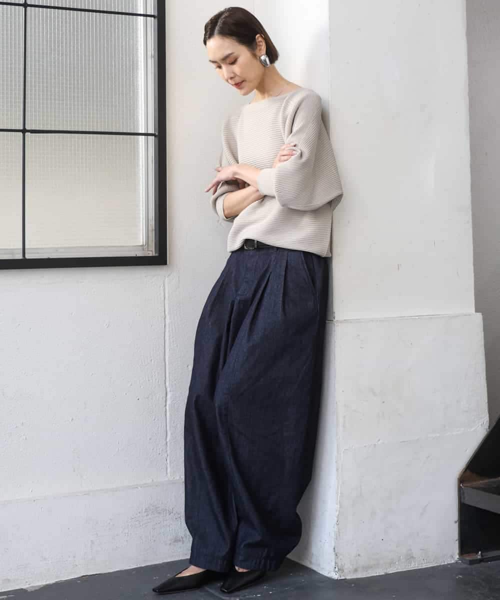 FMLGD01450 MICHEL KLEIN(ミッシェルクラン) [セットアップ対応]デニムバレルパンツ ネイビー