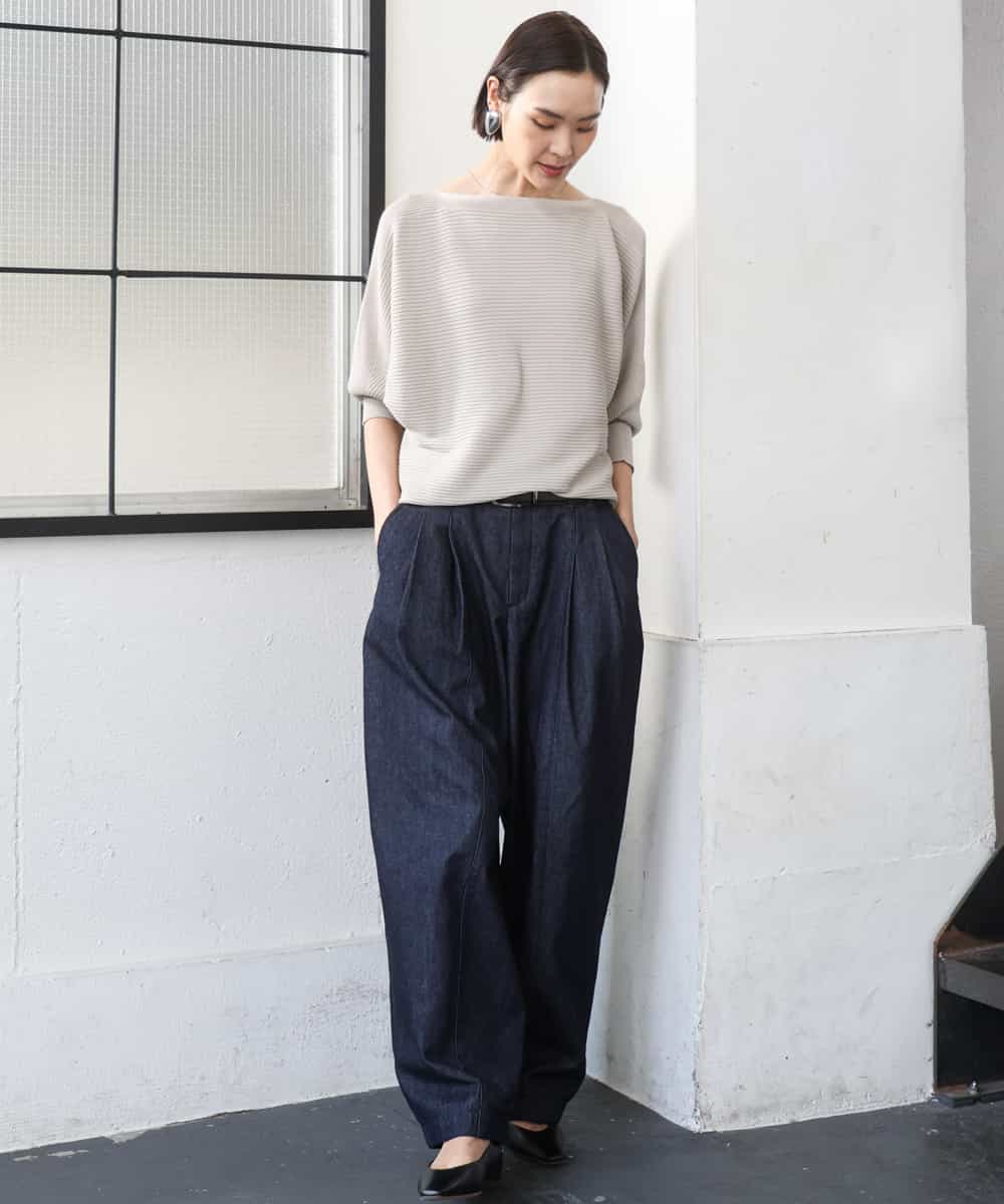 FMLGD01450 MICHEL KLEIN(ミッシェルクラン) [セットアップ対応]デニムバレルパンツ ネイビー