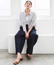 FMLGD01450 MICHEL KLEIN(ミッシェルクラン) [セットアップ対応]デニムバレルパンツ ネイビー