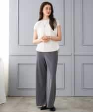 FMLGD04220 MICHEL KLEIN(ミッシェルクラン) [リラックスボトム]シームレスワイドパンツ ダークグレー