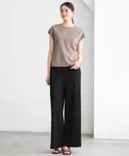 FMLGD04220 MICHEL KLEIN(ミッシェルクラン) [リラックスボトム]シームレスワイドパンツ ダークグレー