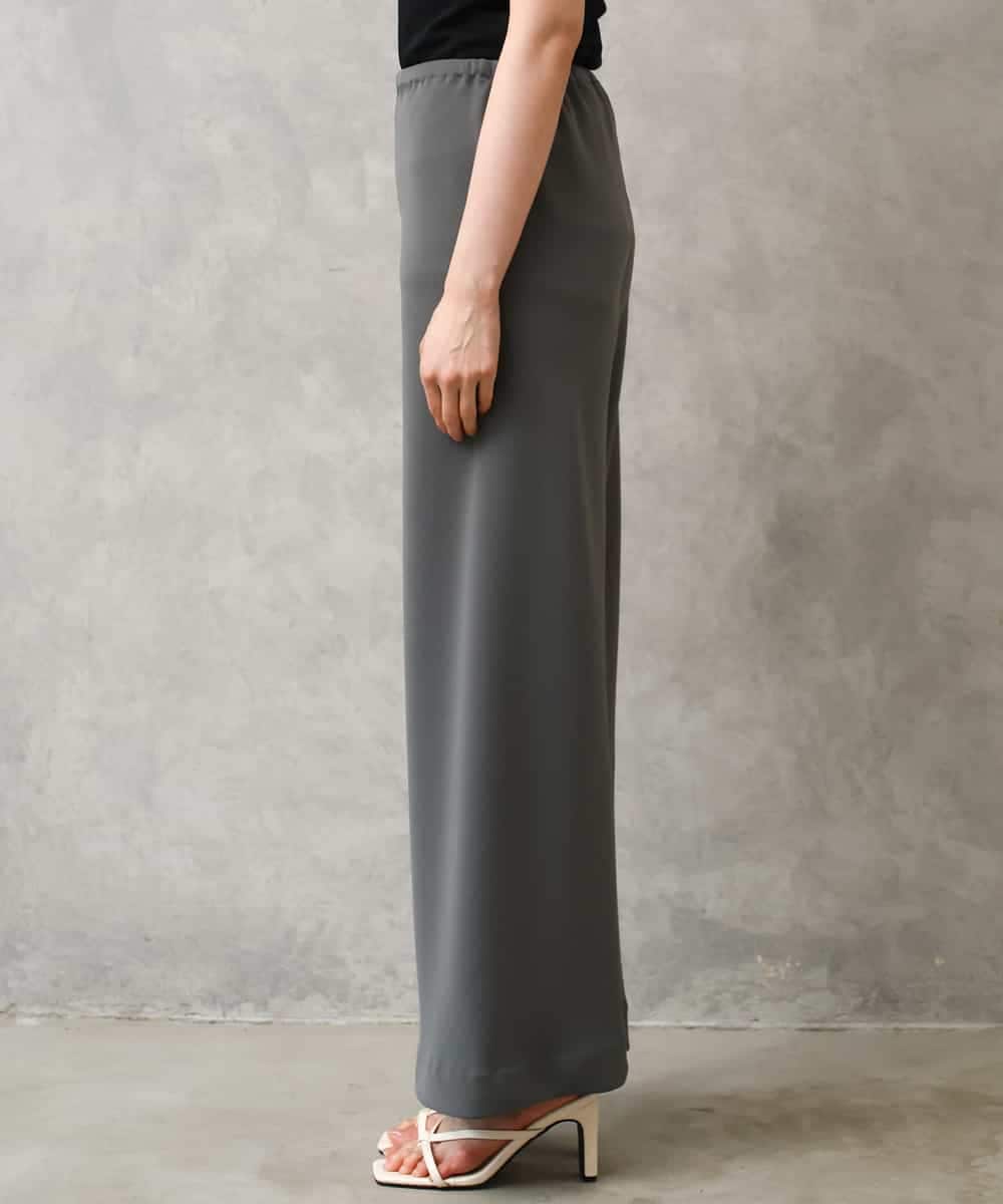 FMLGD04220 MICHEL KLEIN(ミッシェルクラン) [リラックスボトム]シームレスワイドパンツ ダークグレー