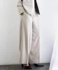 FMLGD05290 MICHEL KLEIN(ミッシェルクラン) [セットアップ対応]ツイードライク ワイドパンツ ベージュ
