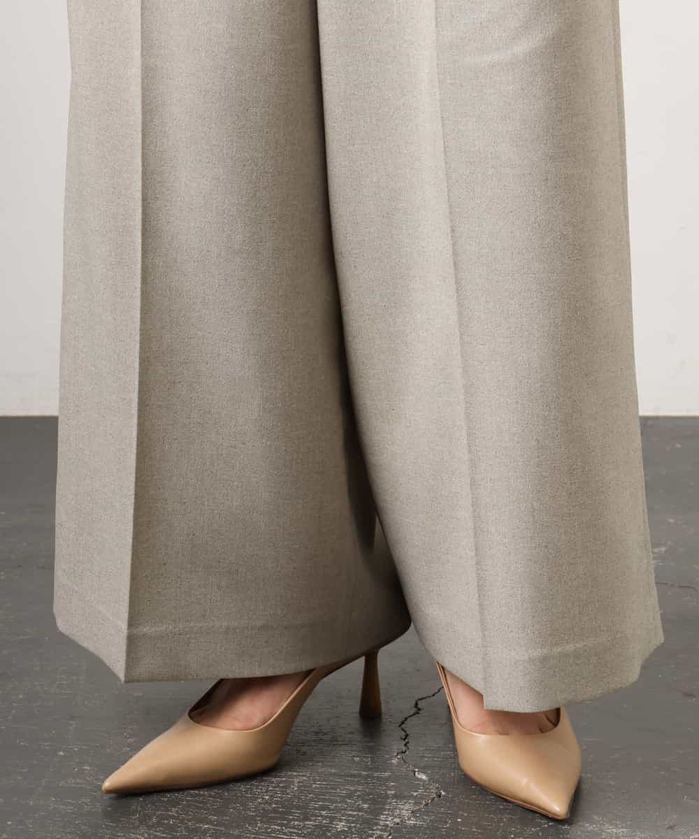 FMLGD05290 MICHEL KLEIN(ミッシェルクラン) [セットアップ対応]ツイードライク ワイドパンツ ベージュ