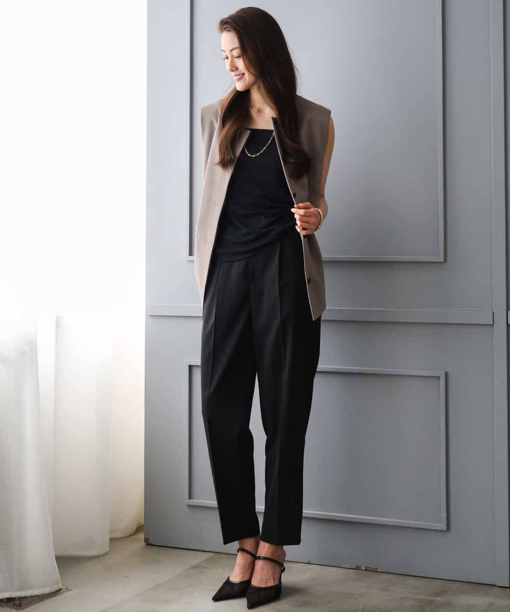 FMLGD06220 MICHEL KLEIN(ミッシェルクラン) [リラックスボトム]テーパードパンツ ベージュ