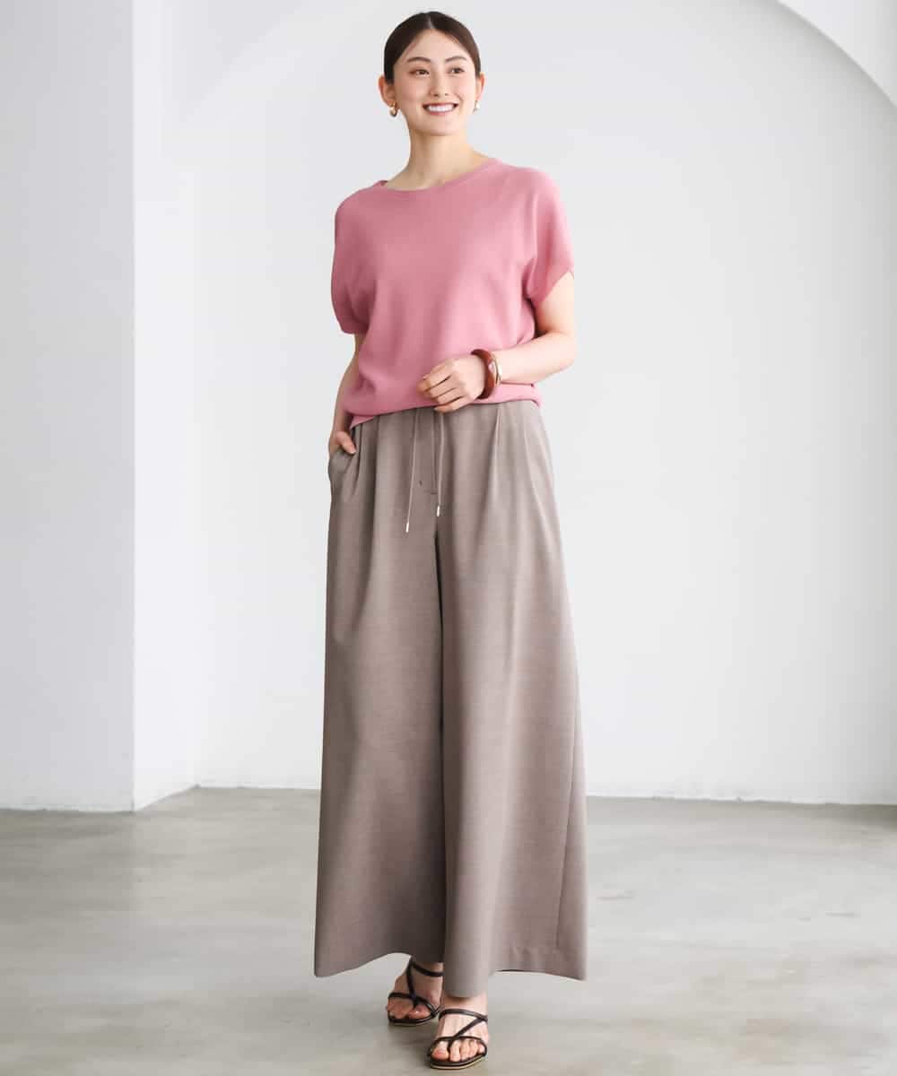 FMLGD13280 MICHEL KLEIN(ミッシェルクラン) [セットアップ対応/リラックスボトム]ドローストリングワイドパンツ ブラック