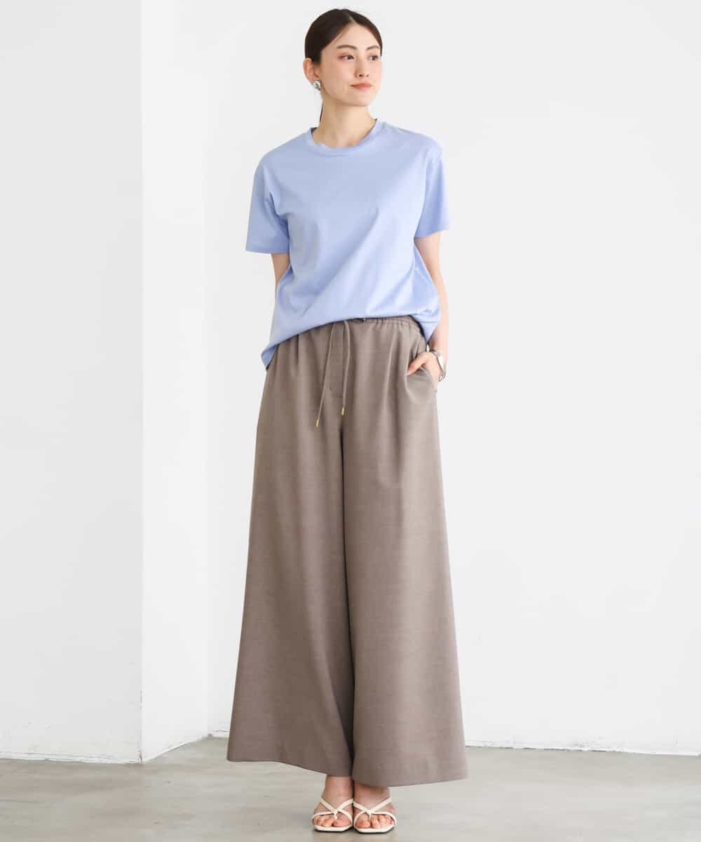 FMLGD13280 MICHEL KLEIN(ミッシェルクラン) [セットアップ対応/リラックスボトム]ドローストリングワイドパンツ ブラック