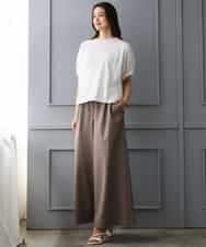 FMLGD13280 MICHEL KLEIN(ミッシェルクラン) [セットアップ対応/リラックスボトム]ドローストリングワイドパンツ ブラック