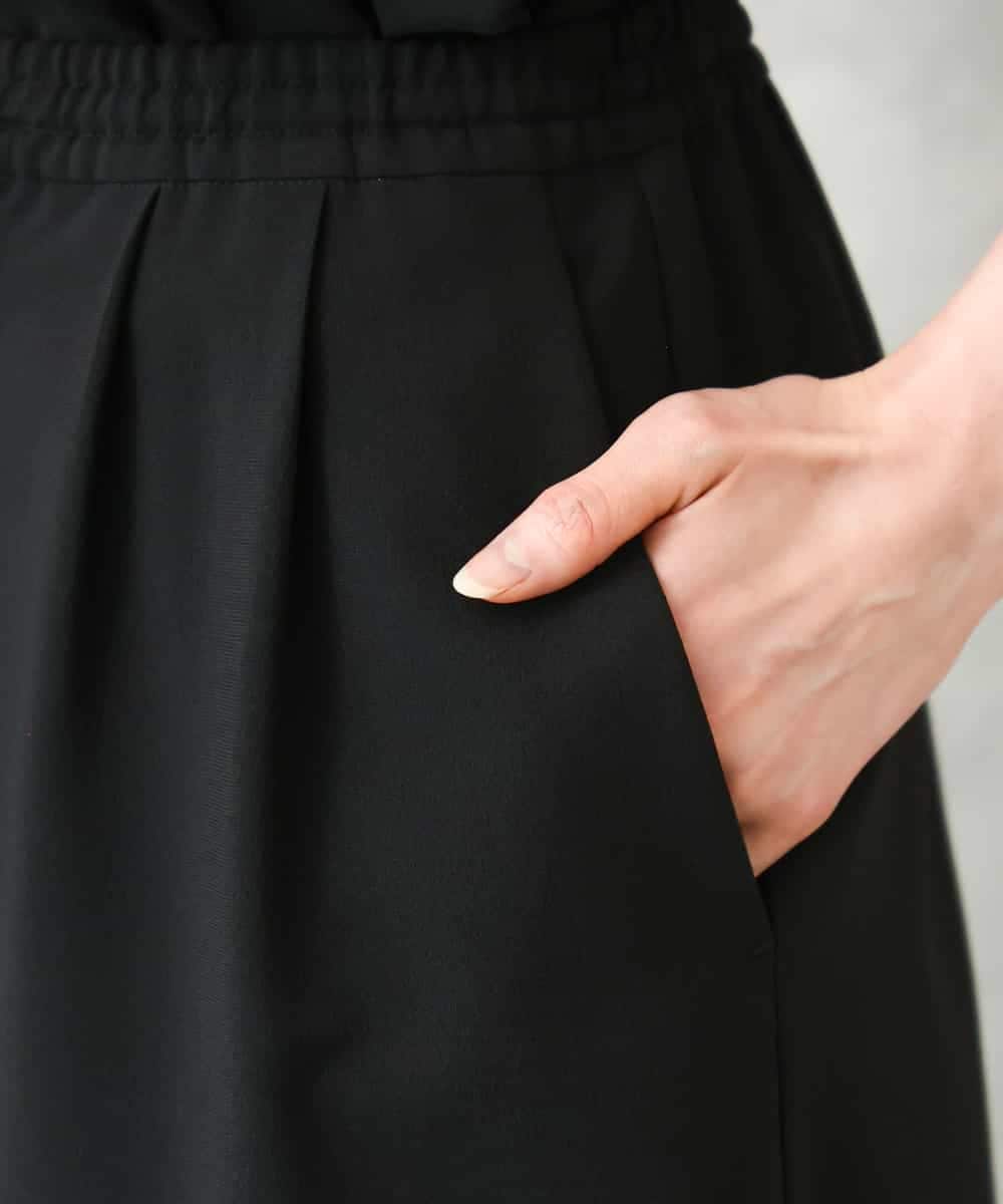 FMLGD13280 MICHEL KLEIN(ミッシェルクラン) [セットアップ対応/リラックスボトム]ドローストリングワイドパンツ ブラック