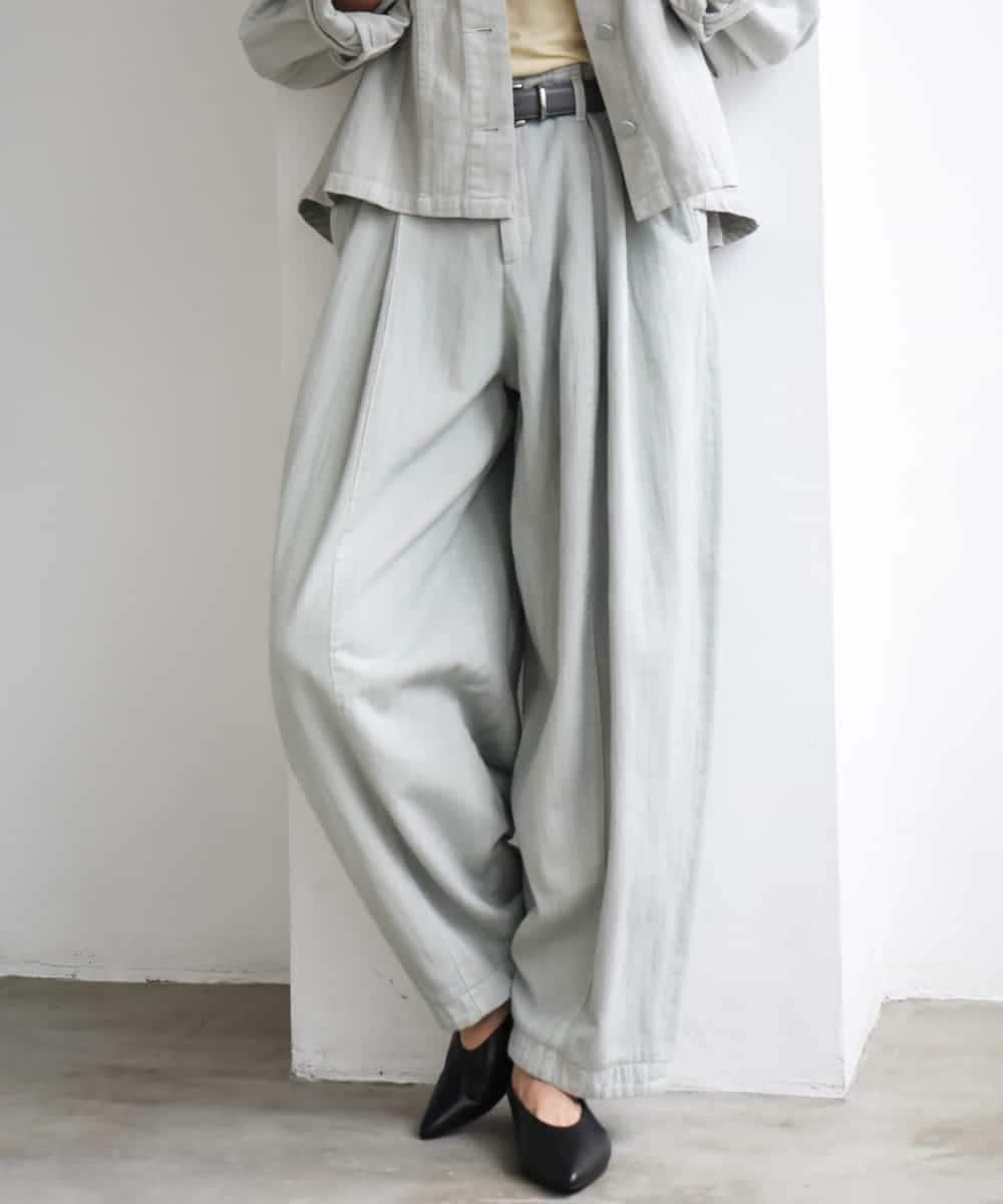 FMLGE01450 MICHEL KLEIN(ミッシェルクラン) [セットアップ対応]デニムバレルパンツ ライトグレー