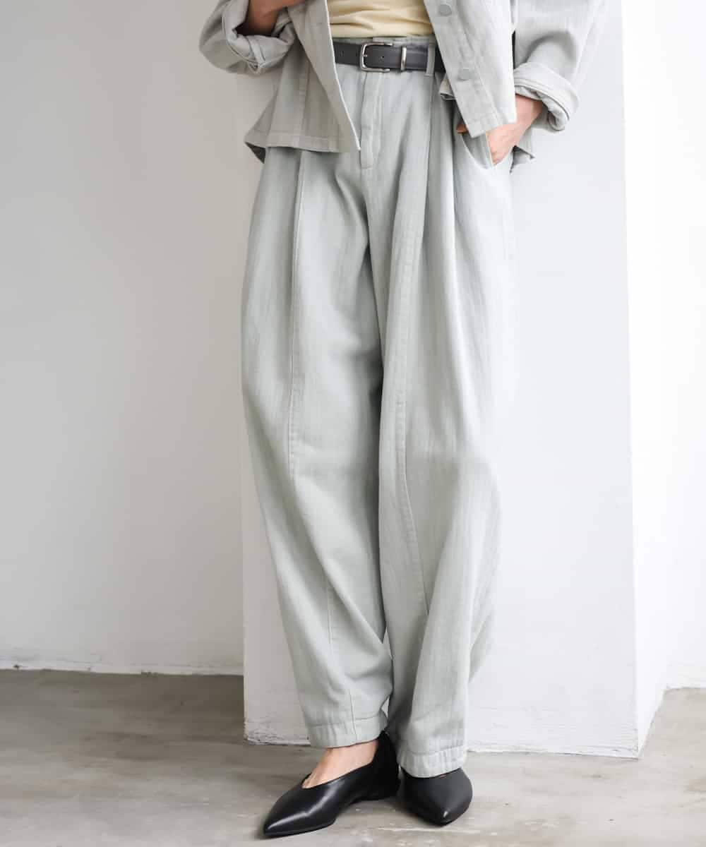 FMLGE01450 MICHEL KLEIN(ミッシェルクラン) [セットアップ対応]デニムバレルパンツ ライトグレー