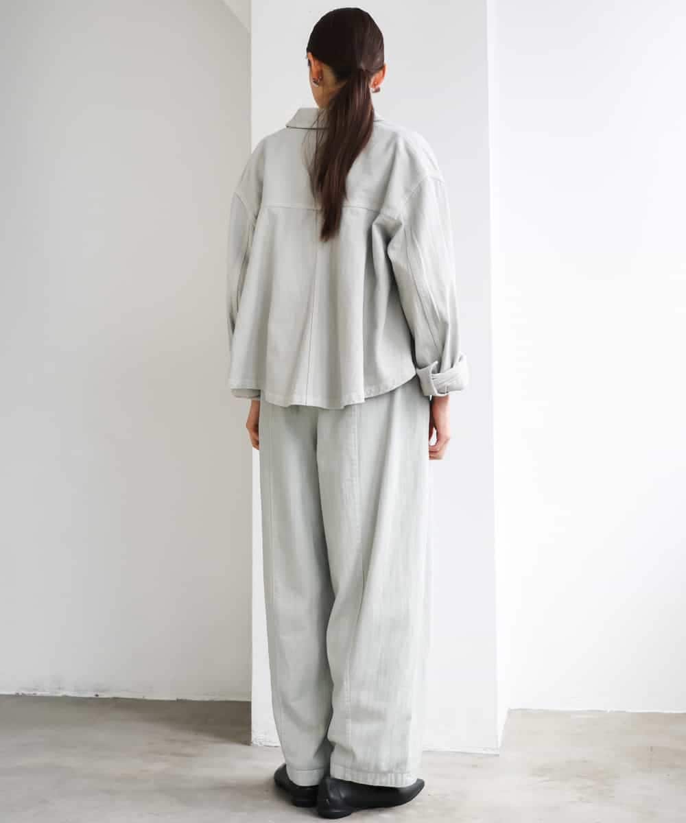 FMLGE01450 MICHEL KLEIN(ミッシェルクラン) [セットアップ対応]デニムバレルパンツ ライトグレー