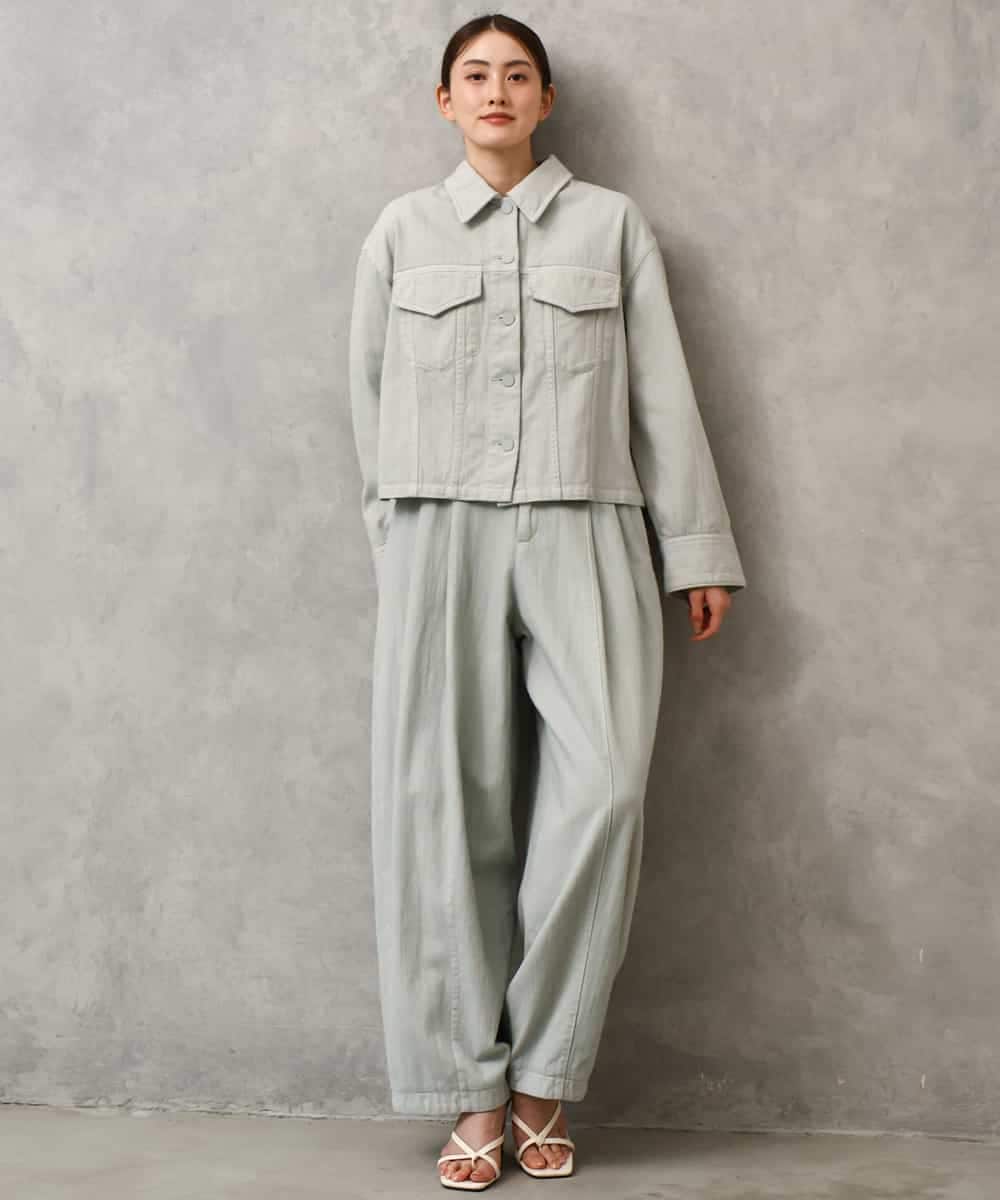 FMLGE01450 MICHEL KLEIN(ミッシェルクラン) [セットアップ対応]デニムバレルパンツ ライトグレー