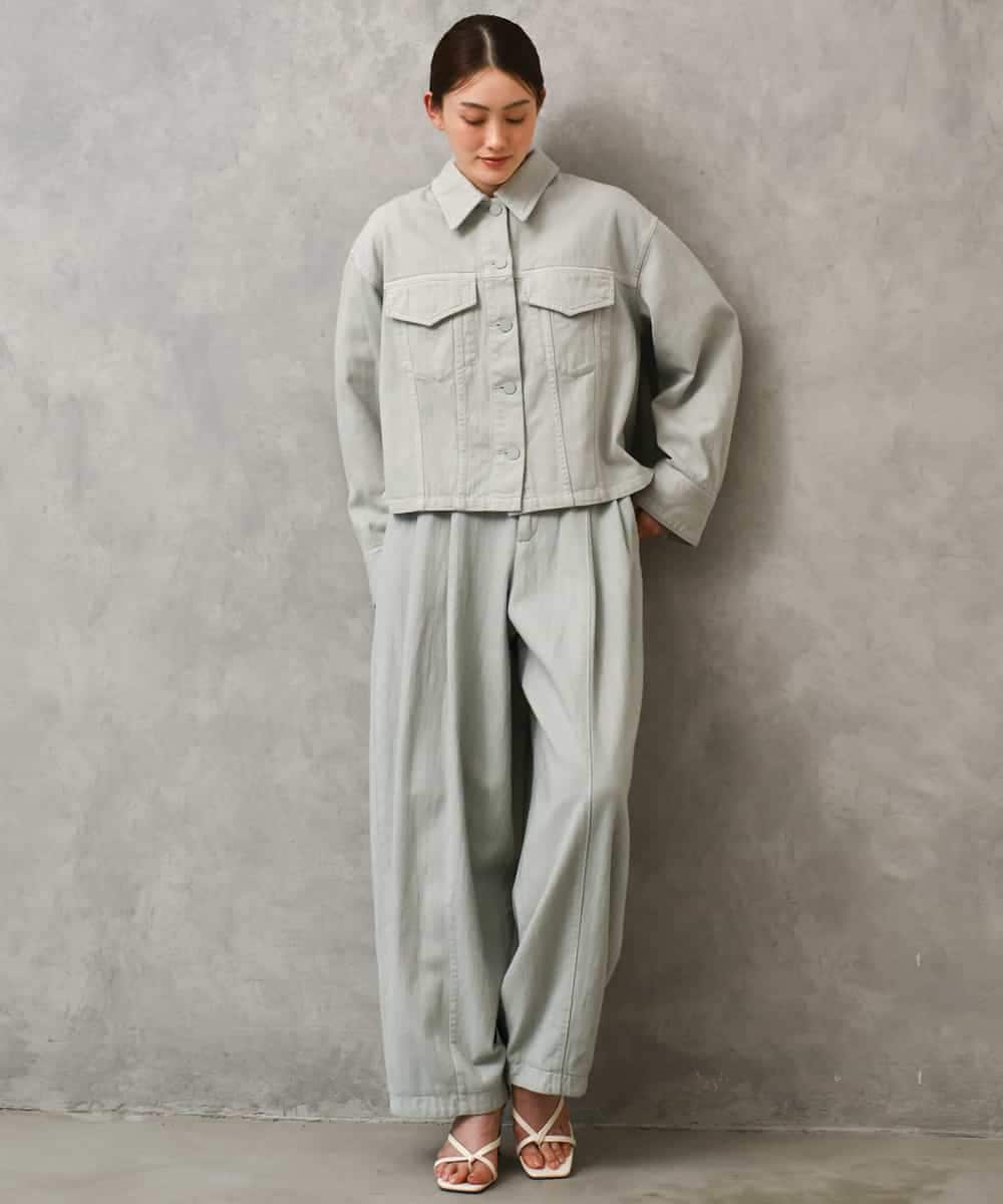 FMLGE01450 MICHEL KLEIN(ミッシェルクラン) [セットアップ対応]デニムバレルパンツ ライトグレー