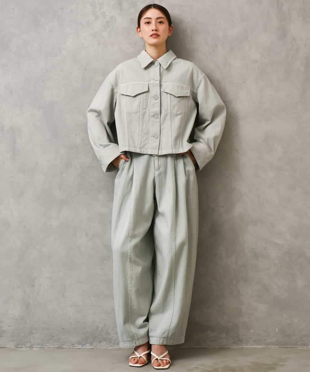 FMLGE01450 MICHEL KLEIN(ミッシェルクラン) [セットアップ対応]デニムバレルパンツ ライトグレー