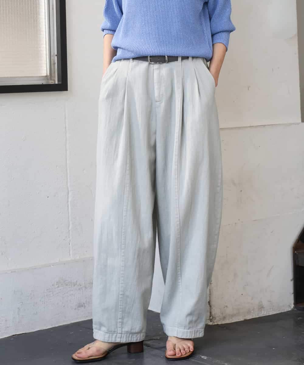FMLGE01450 MICHEL KLEIN(ミッシェルクラン) [セットアップ対応]デニムバレルパンツ ライトグレー