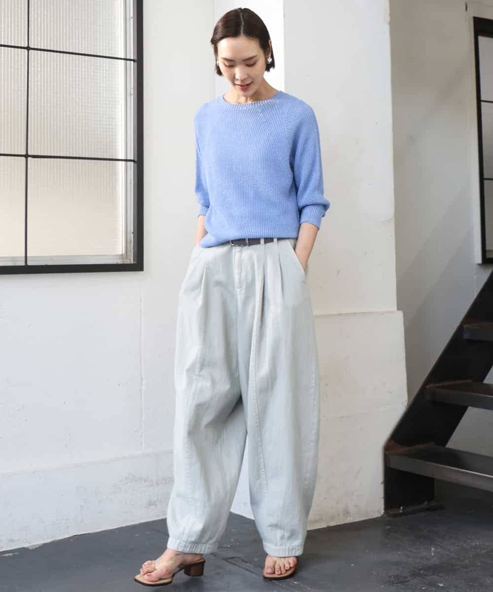 FMLGE01450 MICHEL KLEIN(ミッシェルクラン) [セットアップ対応]デニムバレルパンツ ライトグレー