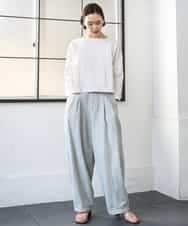 FMLGE01450 MICHEL KLEIN(ミッシェルクラン) [セットアップ対応]デニムバレルパンツ ライトグレー