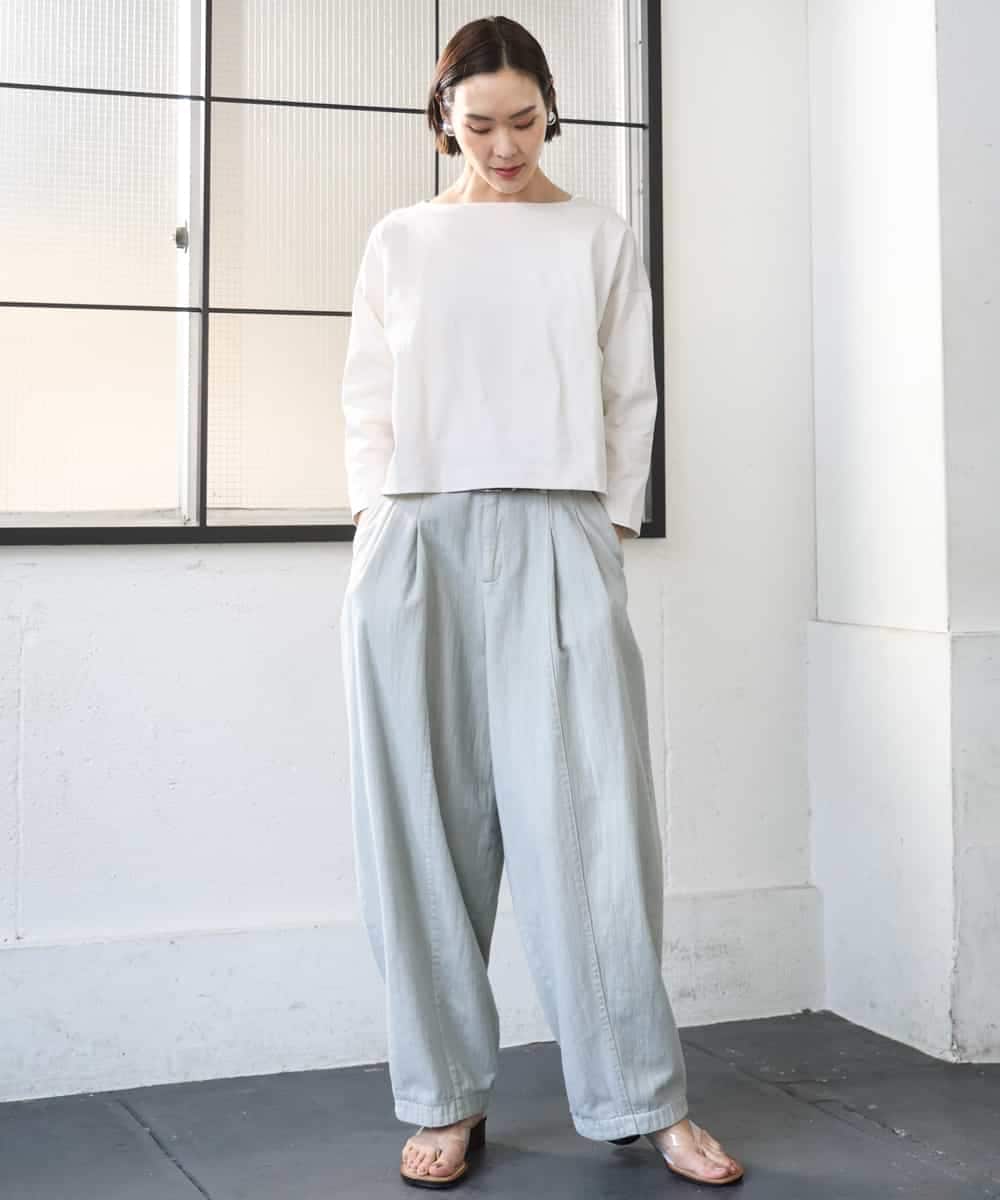 FMLGE01450 MICHEL KLEIN(ミッシェルクラン) [セットアップ対応]デニムバレルパンツ ライトグレー