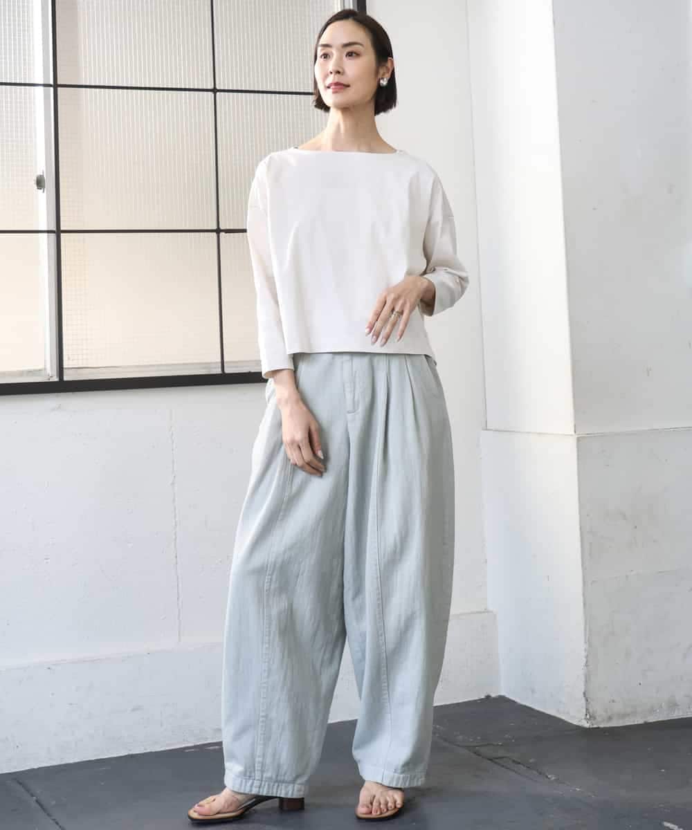 FMLGE01450 MICHEL KLEIN(ミッシェルクラン) [セットアップ対応]デニムバレルパンツ ライトグレー