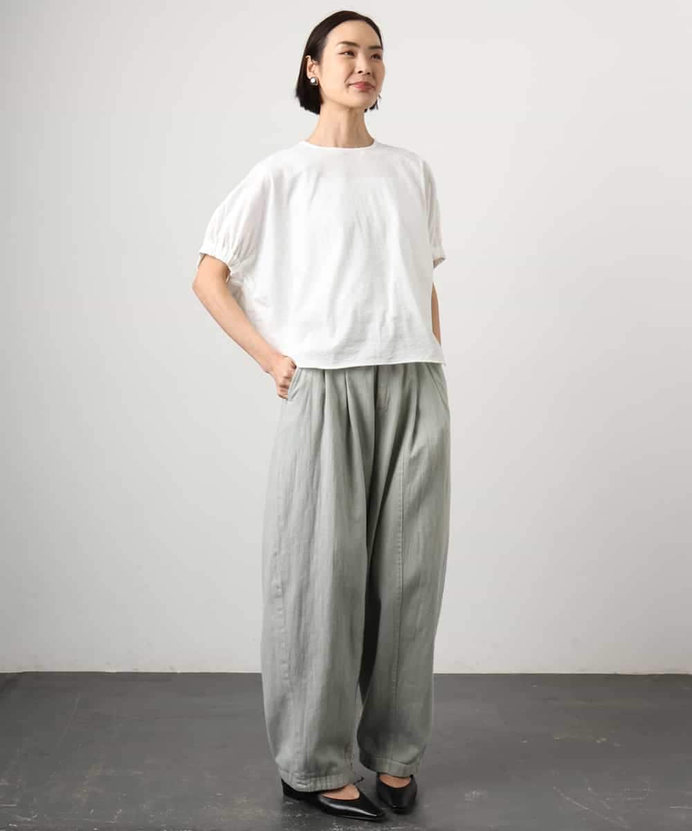 FMLGE01450 MICHEL KLEIN(ミッシェルクラン) [セットアップ対応]デニムバレルパンツ ライトグレー