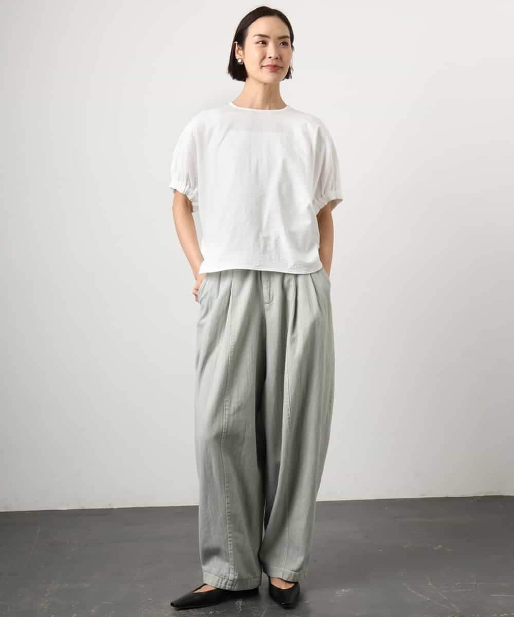 FMLGE01450 MICHEL KLEIN(ミッシェルクラン) [セットアップ対応]デニムバレルパンツ ライトグレー