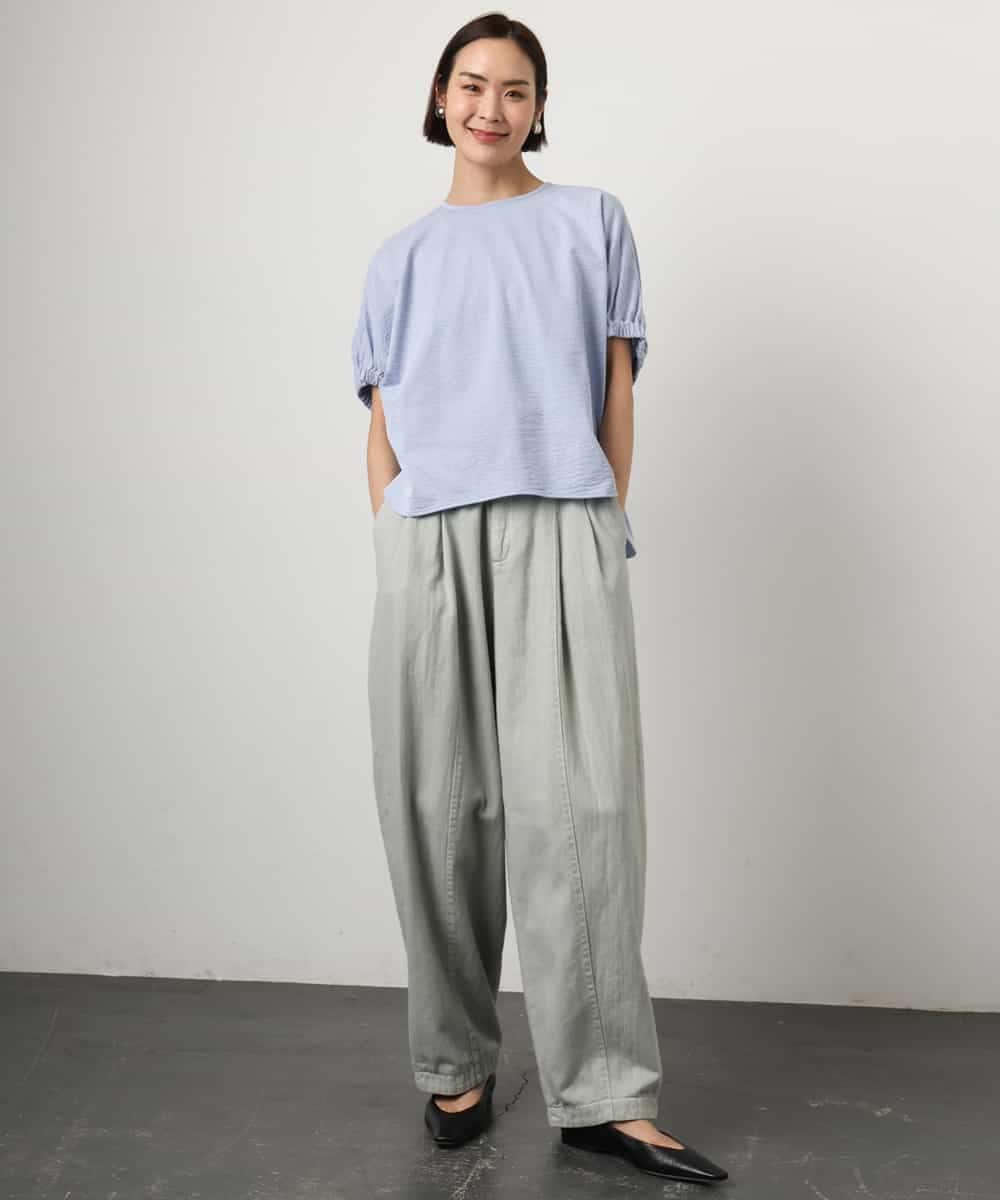 FMLGE01450 MICHEL KLEIN(ミッシェルクラン) [セットアップ対応]デニムバレルパンツ ライトグレー