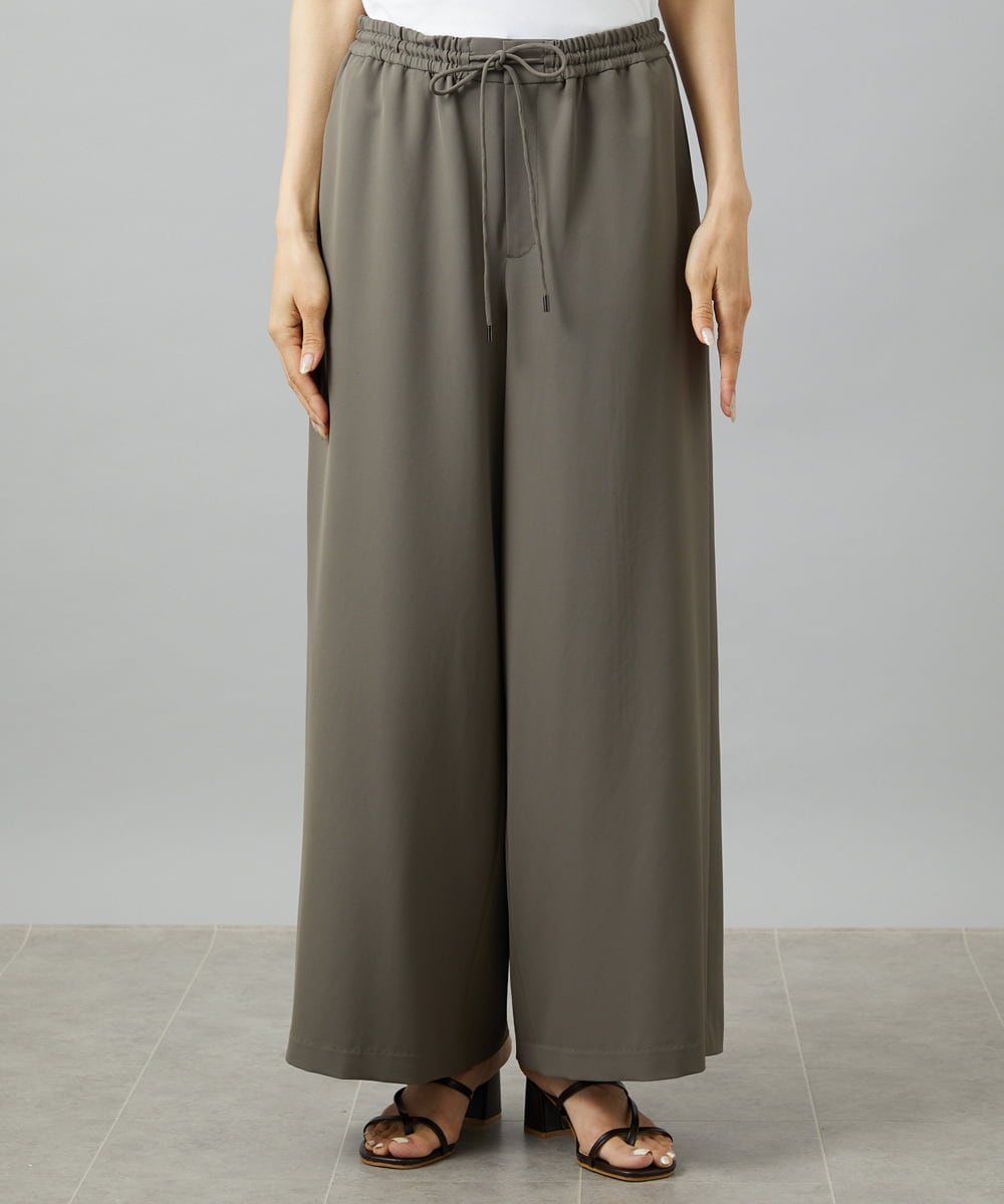 FMLHD02280 MICHEL KLEIN(ミッシェルクラン) [リラックスボトム]ドローストリング ワイドパンツ カーキ