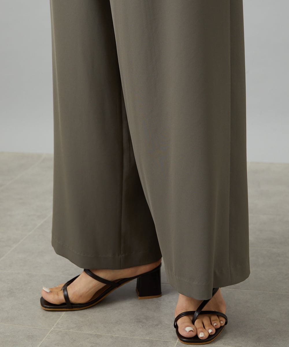 FMLHD02280 MICHEL KLEIN(ミッシェルクラン) [リラックスボトム]ドローストリング ワイドパンツ カーキ