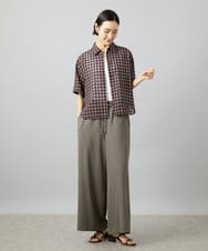 FMLHD02280 MICHEL KLEIN(ミッシェルクラン) [リラックスボトム]ドローストリング ワイドパンツ カーキ