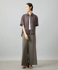 FMLHD02280 MICHEL KLEIN(ミッシェルクラン) [リラックスボトム]ドローストリング ワイドパンツ カーキ
