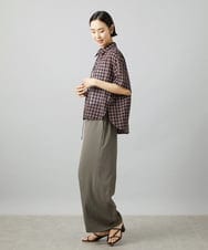 FMLHD02280 MICHEL KLEIN(ミッシェルクラン) [リラックスボトム]ドローストリング ワイドパンツ カーキ