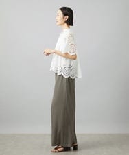 FMLHD02280 MICHEL KLEIN(ミッシェルクラン) [リラックスボトム]ドローストリング ワイドパンツ カーキ