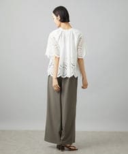 FMLHD02280 MICHEL KLEIN(ミッシェルクラン) [リラックスボトム]ドローストリング ワイドパンツ カーキ