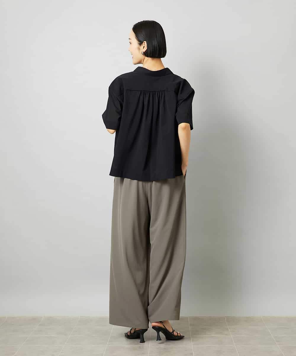 FMLHD02280 MICHEL KLEIN(ミッシェルクラン) [リラックスボトム]ドローストリング ワイドパンツ カーキ