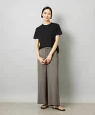 FMLHD02280 MICHEL KLEIN(ミッシェルクラン) [リラックスボトム]ドローストリング ワイドパンツ カーキ