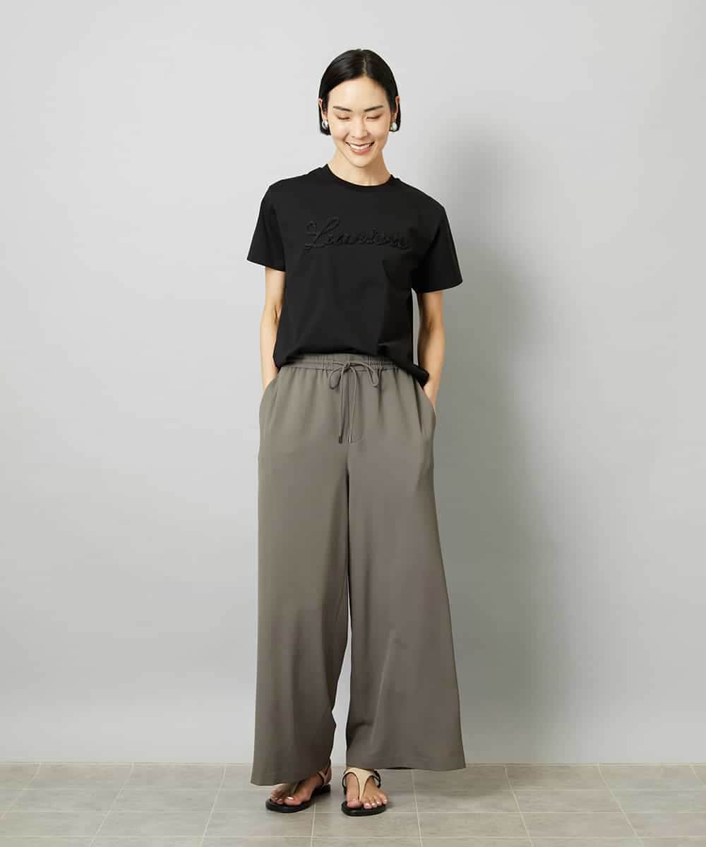 FMLHD02280 MICHEL KLEIN(ミッシェルクラン) [リラックスボトム]ドローストリング ワイドパンツ カーキ