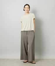 FMLHD02280 MICHEL KLEIN(ミッシェルクラン) [リラックスボトム]ドローストリング ワイドパンツ カーキ