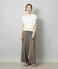 FMLHD02280 MICHEL KLEIN(ミッシェルクラン) [リラックスボトム]ドローストリング ワイドパンツ カーキ