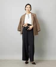 FMLHD02280 MICHEL KLEIN(ミッシェルクラン) [リラックスボトム]ドローストリング ワイドパンツ カーキ