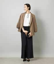 FMLHD02280 MICHEL KLEIN(ミッシェルクラン) [リラックスボトム]ドローストリング ワイドパンツ カーキ