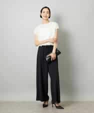 FMLHD02280 MICHEL KLEIN(ミッシェルクラン) [リラックスボトム]ドローストリング ワイドパンツ カーキ