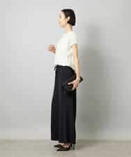 FMLHD02280 MICHEL KLEIN(ミッシェルクラン) [リラックスボトム]ドローストリング ワイドパンツ カーキ